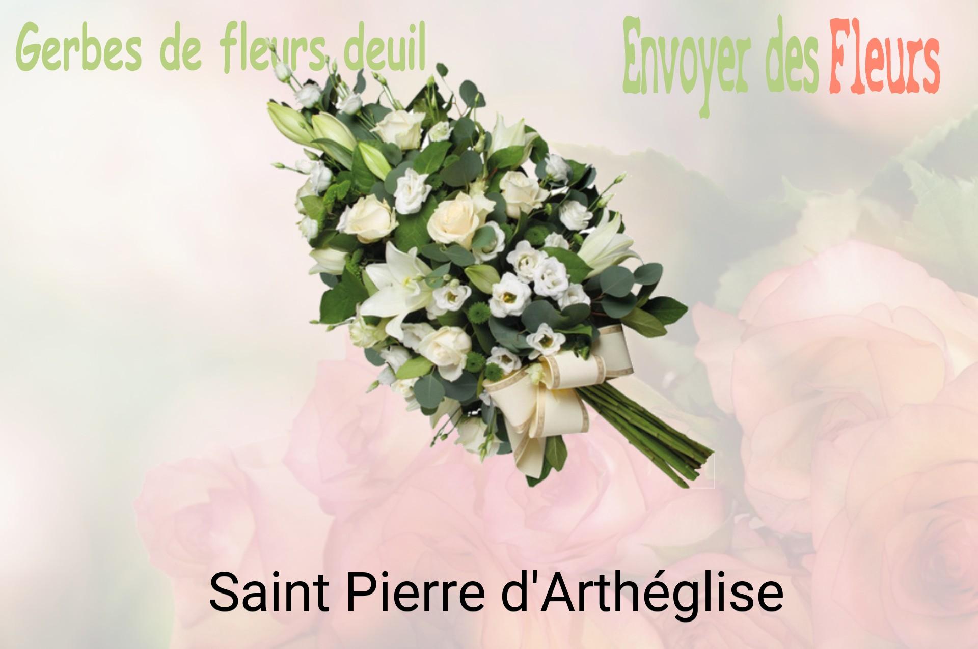 Gerbe de fleurs de deuil livrée à Saint-Pierre-d'Arthéglise